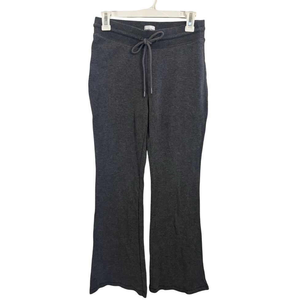Artizia Sunday Best Gray Waffle Knit Pull On Flare Pants Size Small Comfy Lounge